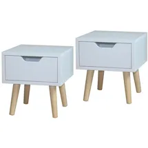 Hti-Living Nachtschrank Thekla 29,7 x 29,7 x 32,5 cm Weiß