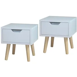 Hti-Living Nachtschrank Thekla 29,7 x 29,7 x 32,5 cm Weiß