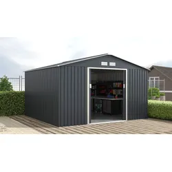 Gerätehaus »Metallgerätehaus«, wetterfest und langlebig, nahezu wartungsfrei, 68063435-0 anthrazit -beige