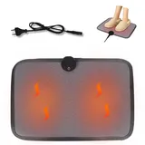 KBIBCK Elektrischer Fußwärmer, Beheizte Bodenmatte für Fuß Fussboden, 35 x 50cm Fusswärmer Elektrisch Heizteppich mit Fußschalter, heizkissen für Zuhause Büro