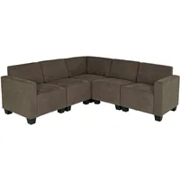 Mendler Modular Sofa-System Couch-Garnitur Lyon 5, Stoff/Textil ~ braun