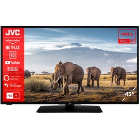 JVC LT-43VF5156 43 Zoll Fernseher/Smart TV (Full HD, HDR, Triple-Tuner, Bluetooth) - Inkl. 6 Monate HD+ [2023], Schwarz