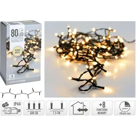 free & easy, self import agencies LED-Lichterkette warmweiß, 80 LEDs, Innen/Außen, 9m