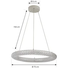 LUCANDE Smart Home Pendelleuchte Tumata dimmbar, mit Fernbedienung Tuya