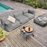 Oviala Modulares Ecksofa mit 1 Sessel, 2 Ecken und 1 grauem Hocker - Mixi