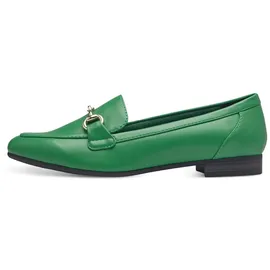 Marco Tozzi Damen Loafer mit Absatz Elegant Vegan, Metallisch (Grün), 40 EU