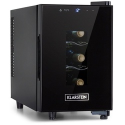 Klarstein Weinkühlschrank Bellevin 6 Uno, für 6 Standardflaschen á 0,75l,Wein Flaschenkühlschrank Weintemperierschrank Weinschrank Kühlschrank schwarz