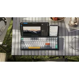 nuphy Air96 V2 Mechanische Tastatur Kabellos mit niedrigem Profil,100 Tasten RGB Hot-Swap Tastatur unterstützt 2.4GHz Wireless/Bluetooth/USB-C für PC/Laptop/Windows/Mac-Grey Gateron Brown Switch