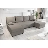 ALTDECOR Wohnlandschaft STARI-U, Couch mit Schlaffunktion, Wohnzimmer - Wohnlandschaft grau