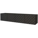 altdecor VIRA Lowboard 200 cm Schwarz Holz