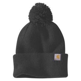 CARHARTT Knit Pom-Pom Cuffed Mütze, schwarz