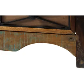 MASSIVMOEBEL24.DE Vitrine Altholz 90 x 40 x 190 cm Mehrfarbig