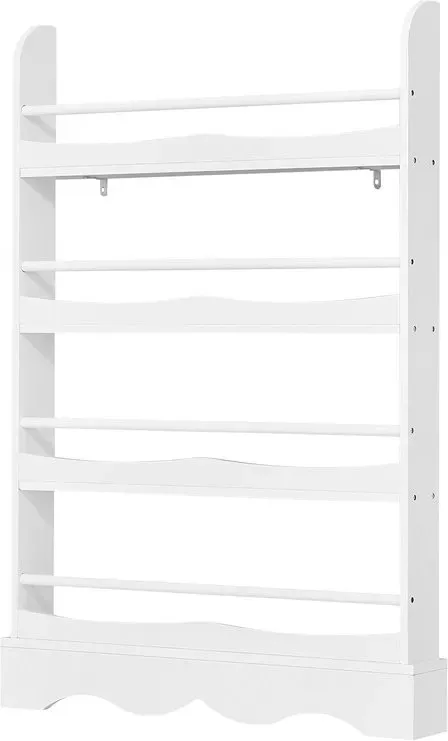 Lestarain Montessori-Kinderbücherregal, 4 Regalböden für Kinderzimmer, Spielzimmer und Kinderkrippe, Weiß, 80x12x118 cm