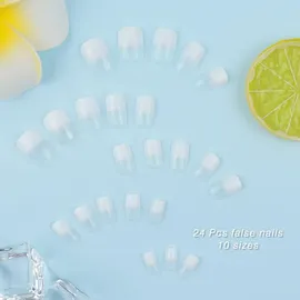 luxuskollektion 24 Stück Gradient Eckig Nägel Aufkleben Kurz Muster Fake