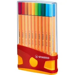 STABILO® Fineliner - STABILO point 88 ColorParade - 20er Tischset in rot/orange- mit 20 verschiedenen Farben