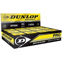Dunlop Unisex-Erwachsene Sports XX Squashball – Pro Box, Schwarz/Doppelgelber Punkt, 12-Ball