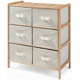 [en.casa] Kommode Maldon 79 x 66 x 35 cm 6-tlg. Natur/Beige