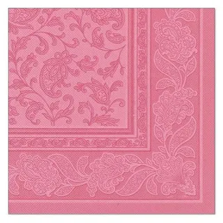 Papstar 20 Servietten ROYAL Collection 1/4-Falz 40 x 40 cm rosa"Ornaments"