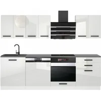 Küchenzeile Küchenblock Susan - Küchenmöbel 240 cm Einbauküche Vollausstattung ohne Elektrogeräten mit Hängeschränke und Unterschränke, ohne