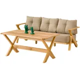 JV Möbel Gartenmöbel Set Loungeset beige