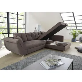 Jockenhöfer Gruppe Ecksofa »Maranello L-Form« mit großem Stauraum, Gästebett- und Relaxfunktion, Nosagfederung braun