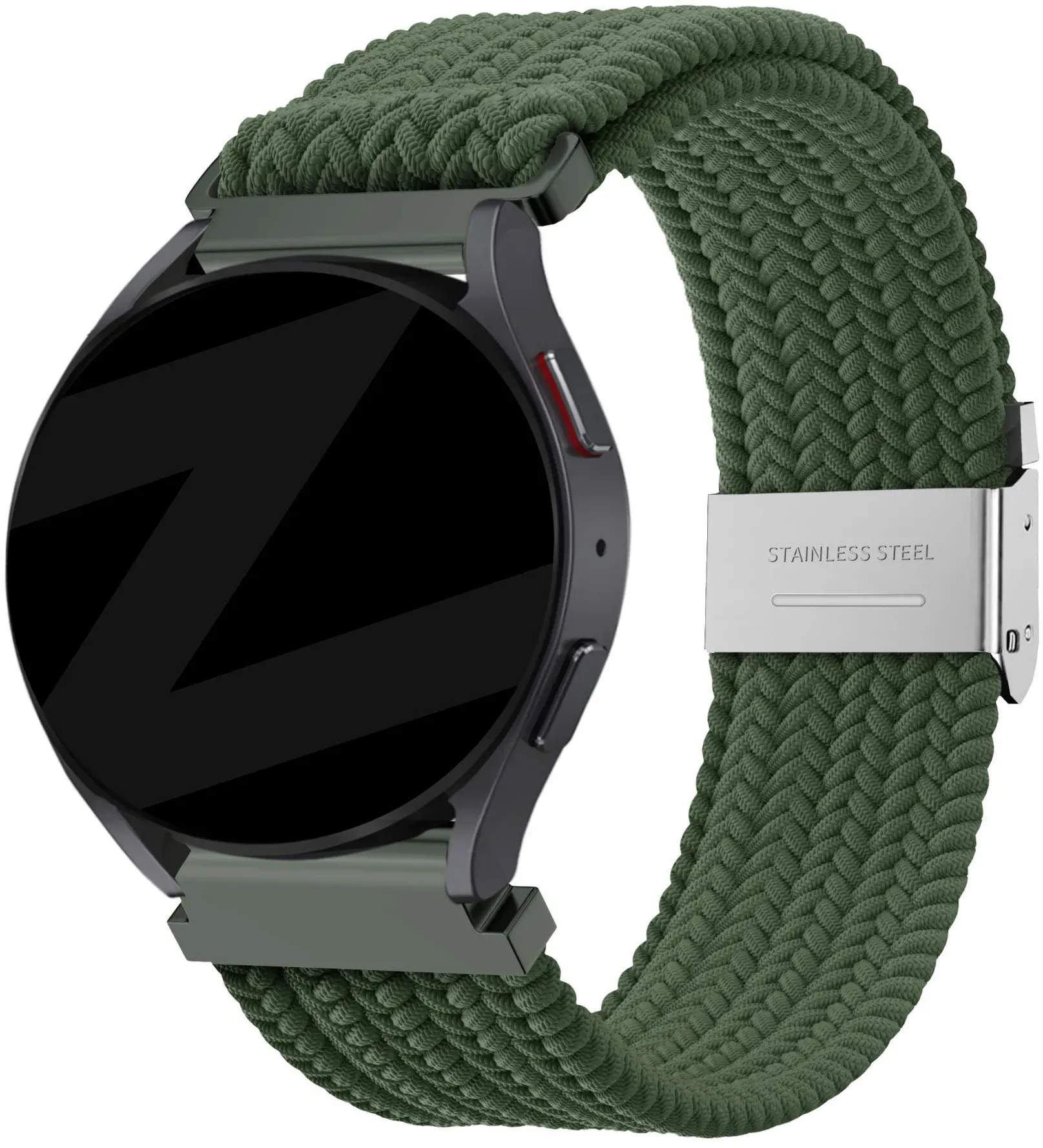 Bandz Noise Noisefit Halo Plus Armband Nylon für Noise Noisefit Halo Plus - Olivgrün - Clip Verschluss