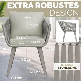 tillvex Gartenstuhl 55 x 60 x 90 cm beige 2 St.