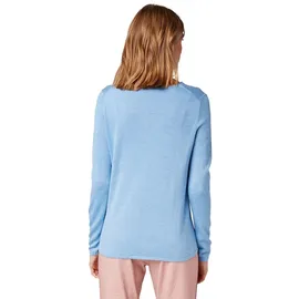 Tom Tailor Front Logo Coin Pullover Mit V-ausschnitt Sea Blue Melange M