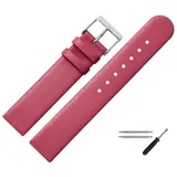 MARBURGER Uhrenarmband 18mm Leder silberfarben