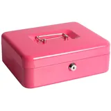Geldkassette mit Spardose, Parrency große Spardose mit Schlüsselschloss, 24,9 x 20,1 x 8,9 cm, Rosa