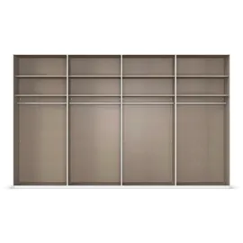 Rauch Schwebetürenschrank RAUCH "Kleiderschrank Schrank Garderobe Schlafzimmerschrank SCALE-DUO", beige (schwarz, glas fango matt, griffleisten schwarz), B:360cm H:223cm T:68cm, Holzwerkstoff, Schränke, Schwebetürenschrank, edle zweigeteilte Türen Glas-Front