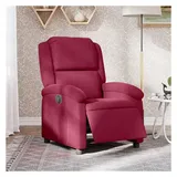 vidaXL Relaxsessel Elektrisch Samt 55,3 x 82 x 73,8 cm Weinrot