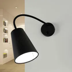 Licht-Erlebnisse Wandleuchte Schwarz mit Schalter Metall Ø13cm