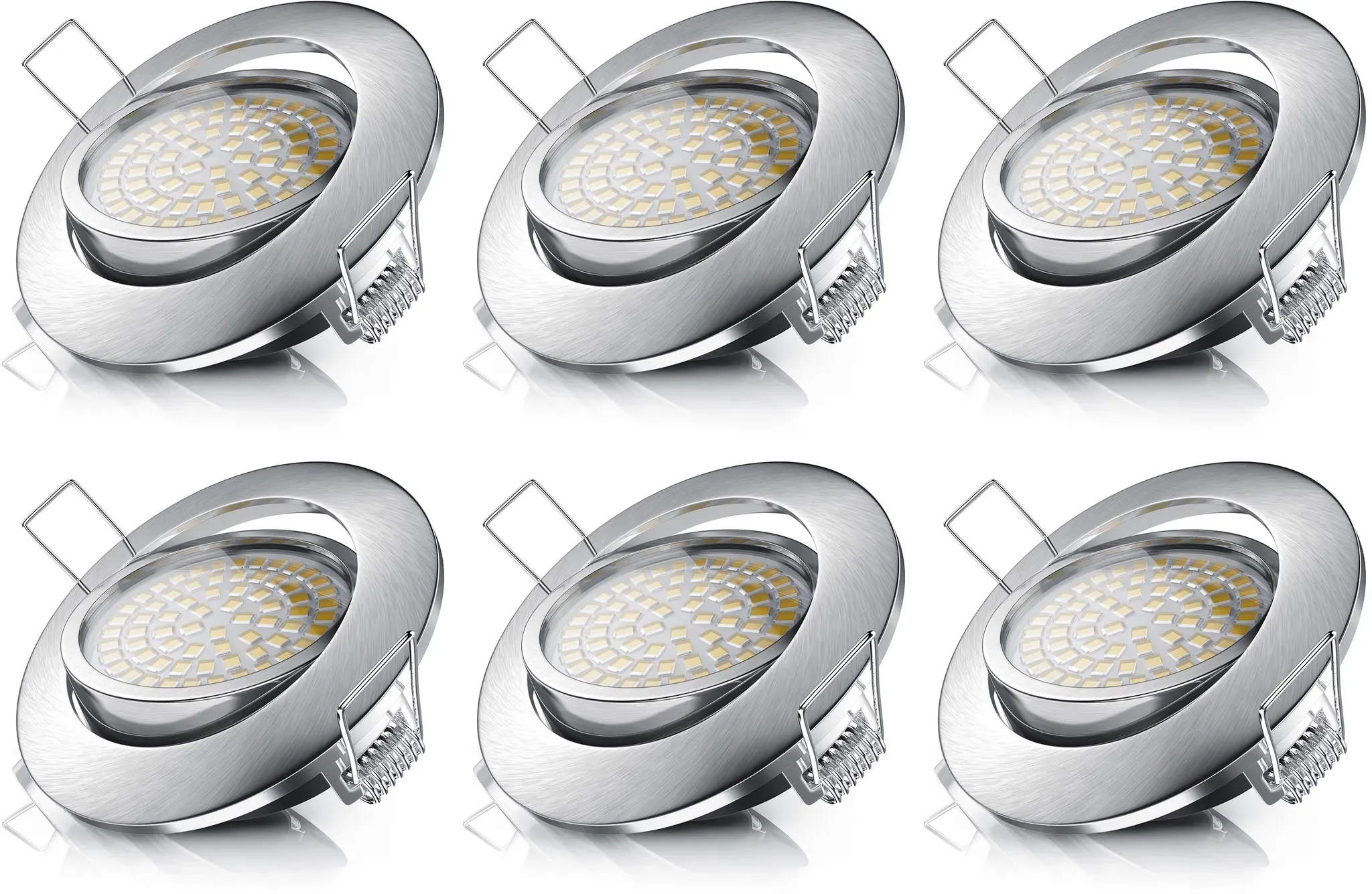 LED-Einbaustrahler ultra flach dimmbar 6er-Set Schwarz