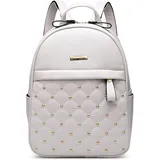 DIRRONA Damen Rucksack Damentasche Schultertasche Rucksack Mittel Mode Cityrucksack Frauen Umhängetasche Lässig Travel Arbeit Party rucksäcke Wasserdicht PU Leder Schulrucksack Weiss