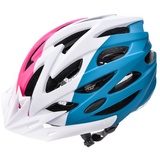 meteor meteor® Marven Fahrradhelm Herren Damen Kinder-Helm MTB rollerhelm M 55-58 cm rosa / weiß / marineblau