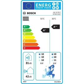 Bosch Luft/Wasser-Wärmepumpe Compress 5800iAW, 9,6 kW, 10 OR-T Baureihe CS5800/6800 i AW Luft-Wasser-WP