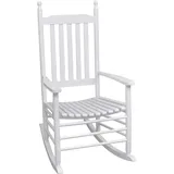Maison Chic - Schaukelstuhl Relaxstuhl Liegesessel mit Gebogener Sitzfläche Weiß Holz DE64876