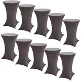 Trutzholm 10x Stehtischhusse Stretch 70 cm anthrazit Tischdecke Husse Bistrotisch Partytisch