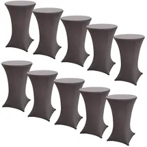 Trutzholm 10x Stehtischhusse Stretch 70 cm anthrazit Tischdecke Husse Bistrotisch Partytisch