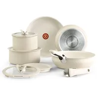 T-fal Ingenio Essentials Kochgeschirr-Set mit abnehmbarem/abnehmbarem Griff, 11-teilig, Granit-Titan, antihaftbeschichtet, Induktion, ofenfest, 500 F, stapelbar, Töpfe und Pfannen, Set, Wohnmobil