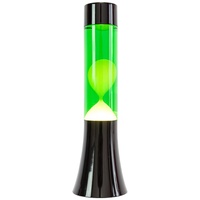 FISURA - Grüne Lavalampe. 30 cm große Lavalampe mit schwarzem Sockel, grüner Flüssigkeit und gelber Lava. Lampe mit Entspannungseffekt. 9x9x30 cm