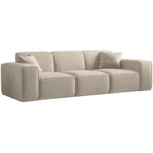 Fun Möbel Sofa Designersofa CELES PREMIUM 3-Sitzer in Stoff Opera Velvet Beige