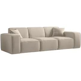 Fun Möbel Sofa Designersofa CELES PREMIUM 3-Sitzer in Stoff Opera Velvet Beige