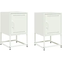 VidaXL Nachttische 2 Stk. Weiß 36x39x60,5 cm Stahl