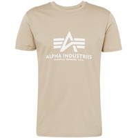 Alpha Industries T-Shirt mit Label-Print, Sand, S