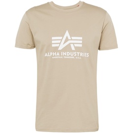 Alpha Industries T-Shirt mit Label-Print, Sand, S