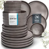 PURE LIVING INTERIOR DESIGN Urban Style Geschirrset 6 Pers. 24-tlg. grau-braun