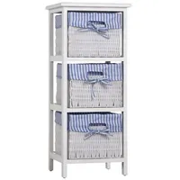 Hti-Living Badregal mit 3 Körben 1-tlg. Weiß Blau