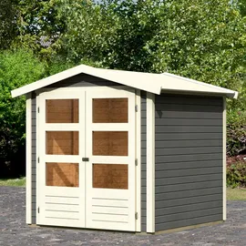 Karibu Carlberg 2 2,13 x 1,97 m terragrau Doppeltür